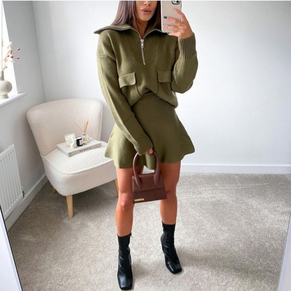 Zara Dresses & Skirts - New Zara olive green skirt set... ( no longer available in store)